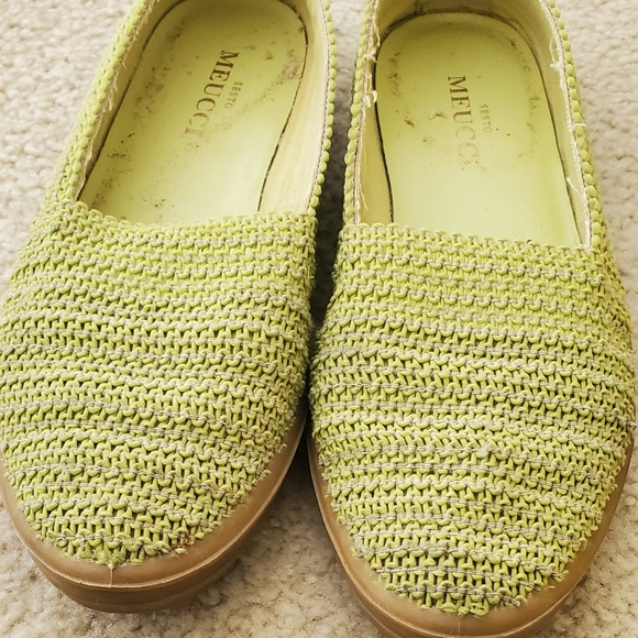 Chartreuse Green Sesto Meucci Boho Woven Flats Like Toms Made In Italy 9 - Picture 5 of 7